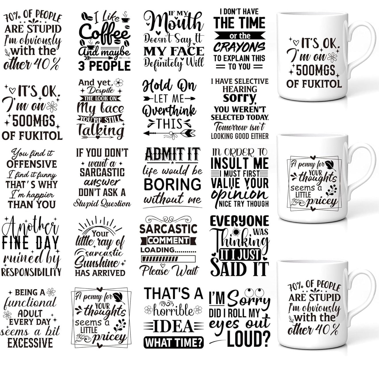 **EXAMPLES** UV DTF Cup Wraps